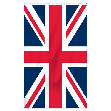 United Kingdom (Great Britain) National Flag for sale to buy online from Atlantic Flagpole. Traditional Great Britain flag with navy blue and red and white crosses.